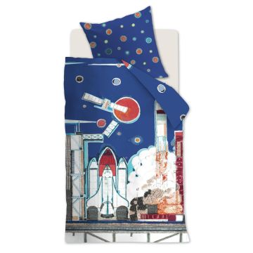 Hanneke de Jager Dekbedovertrek Blauw Katoen 1-persoons 135 x 200 cm