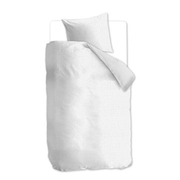 Beddinghouse Dekbedovertrek Wave Wit Uni Katoen 1-persoons 155 x 220 cm