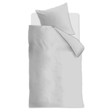Beddinghouse Dekbedovertrek Lichtgrijs Biologisch Katoen 1-persoons 135 x 200 cm
