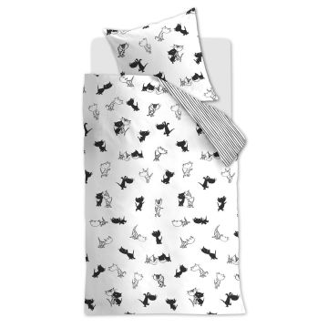 Beddinghouse x Fiep Amsterdam Dekbedovertrek Zwart Kids Katoen