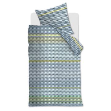 Beddinghouse Dekbedovertrek Blauwgroen Blokken Katoen