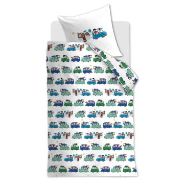 Beddinghouse x Fiep Amsterdam Dekbedovertrek Auto's Multi Kids Katoen