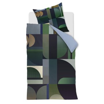 Kardol by Beddinghouse Dekbedovertrek Blauwgroen Geometric patterns Katoen