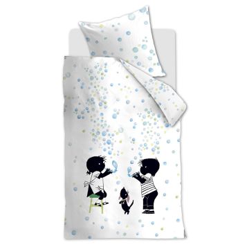 Beddinghouse x Fiep Amsterdam Dekbedovertrek Blauwgroen Kids Katoen