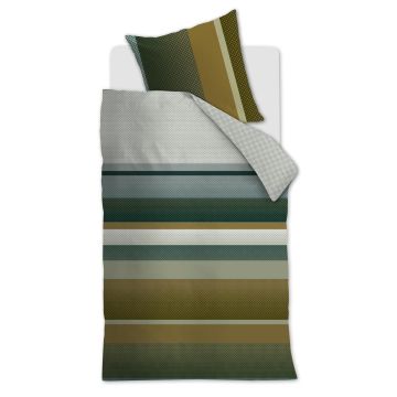 Beddinghouse Dekbedovertrek Groen Banen dessin Katoen