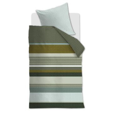 Beddinghouse Dekbedovertrek Groen Banen dessin Katoen