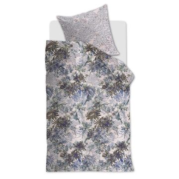 At Home By Beddinghouse Dekbedovertrek Blauwgroen Bloemen Katoen