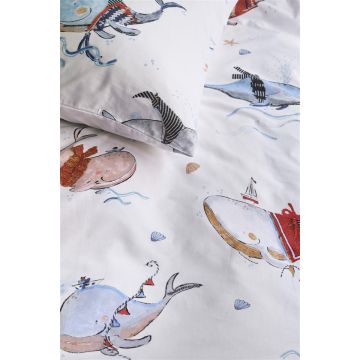 Beddinghouse X Hanneke De Jager Dekbedovertrek Whaletastic Blauw 1-persoons 140 x 200 cm