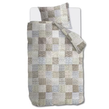 Ariadne At Home Dekbedovertrek Patches Naturel 1-persoons 140 x 200/220 cm
