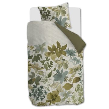 Beddinghouse Dekbedovertrek Lilian Groen 1-persoons 140 x 200/220 cm Beddinghouse Dekbedovertrek Lilian Groen 1-persoons 140 x 200/220 cm