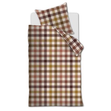 Beddinghouse Dekbedovertrek Zachtrood Ruiten Katoen-Flanel