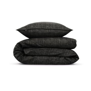 ZoHome Midnight-Black Dekbedovertrek Lino 100% Katoen
