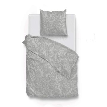 ZoHome Dove-Grey Dekbedovertrek Paisley-di-Lino 100% Katoen