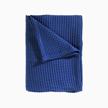 Heckettlane Ink-Blue Wafel-Sprei Gerecycled Katoen