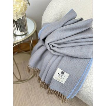 Alpaca-Merino lamswollen plaid Blue Moon
