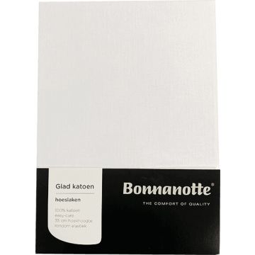 Bonnanotte 100% katoenen hoeslaken-100 x 200 cm-Wit
