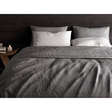 Franela bio flanellen dekbedovertrek Silver Grey