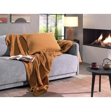 Katoenen deken (HnL) Cognac Brown