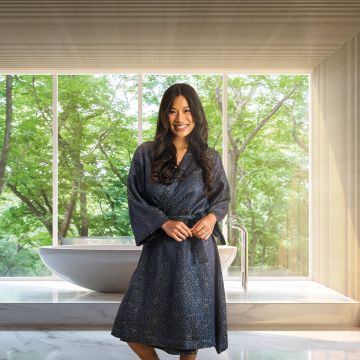 Kayori Ichiro Kimono Tencel - Blau