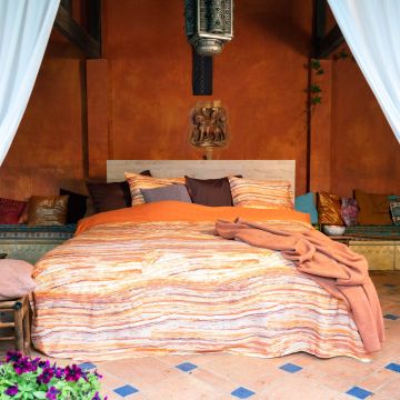 Kayori Dekbedovertrek Suga Katoensatijn - Oranje - Katoen-Satijn