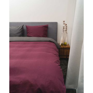 Kayori Shiiba - Dekbedovertrek -Bamboe - Burgundy/Antracite