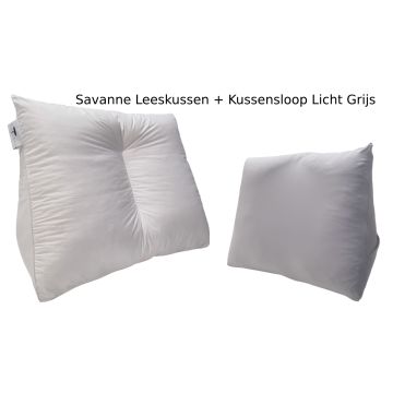 Leeskussen + kussenloop, kleur: Lichtgrijs