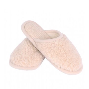 Merino wollen sloffen, Laag Model Ecru