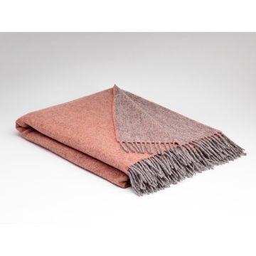 100% Merino wollen plaid Peach Nectar