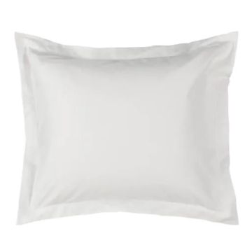 Satijn katoen kussensloop Wit met luxe Oxford rand (60x70 cm)