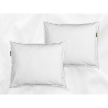 Nayakakanda percale pillowcases set (white with white leaves) - Four Leaves