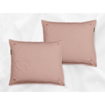 Bundala sateen pillowcases set (pink with pink leaves) - Four Leaves