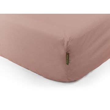 Bundala percale fitted sheet (pink) - Four Leaves