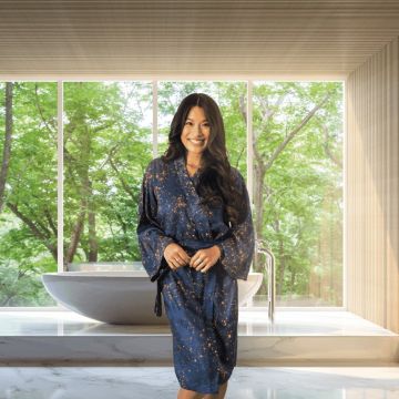 Kayori Shinjo Blauw Kimono Tencel -