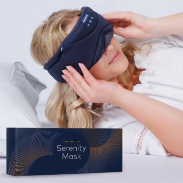 Slaapmasker - Slowwave Serenity Mask – Het ultieme audio-slaapmasker – Inclusief Binaural Beats – Kleur: blauw