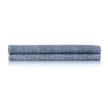 Laken Lino urban blue - 100% Katoen