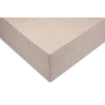 Hoeslaken Lino sandy beige - 100% katoen