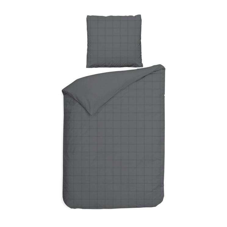 Heckettlane Classic-Anthracite Dekbedovertrek Diamante 100% Katoen-Satijn