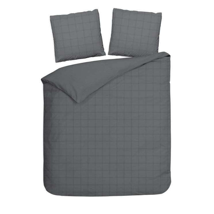 Heckettlane Classic-Anthracite Dekbedovertrek Diamante 200x200 100% Katoen-Satijn