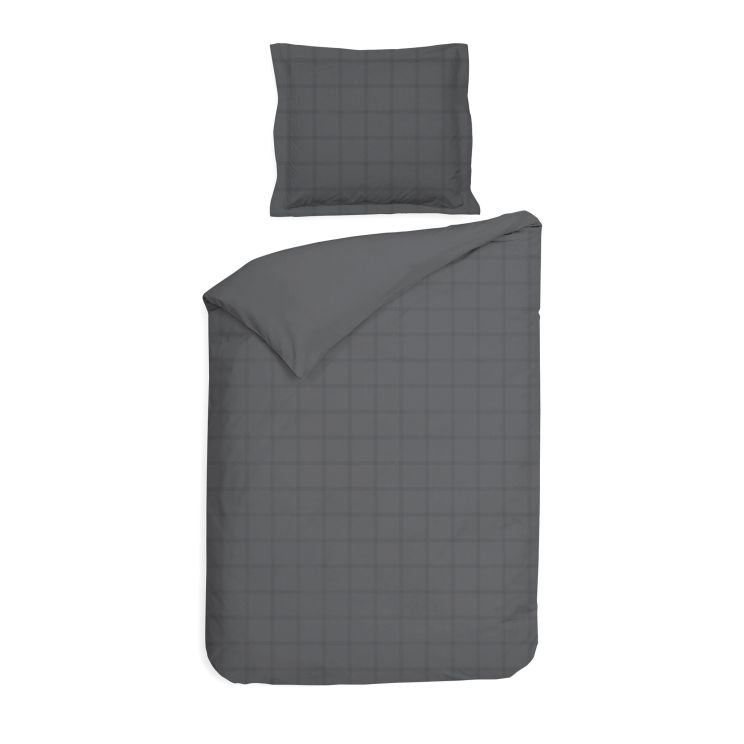 Heckettlane Classic-Anthracite Dekbedovertrek Diamante 100% Katoen-Satijn