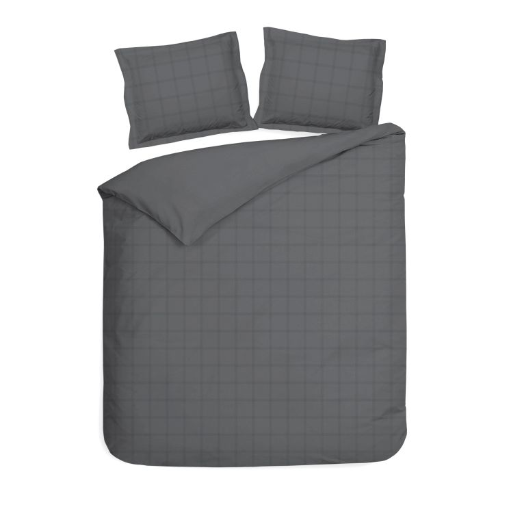 Heckettlane Classic-Anthracite Dekbedovertrek Diamante 100% Katoen-Satijn