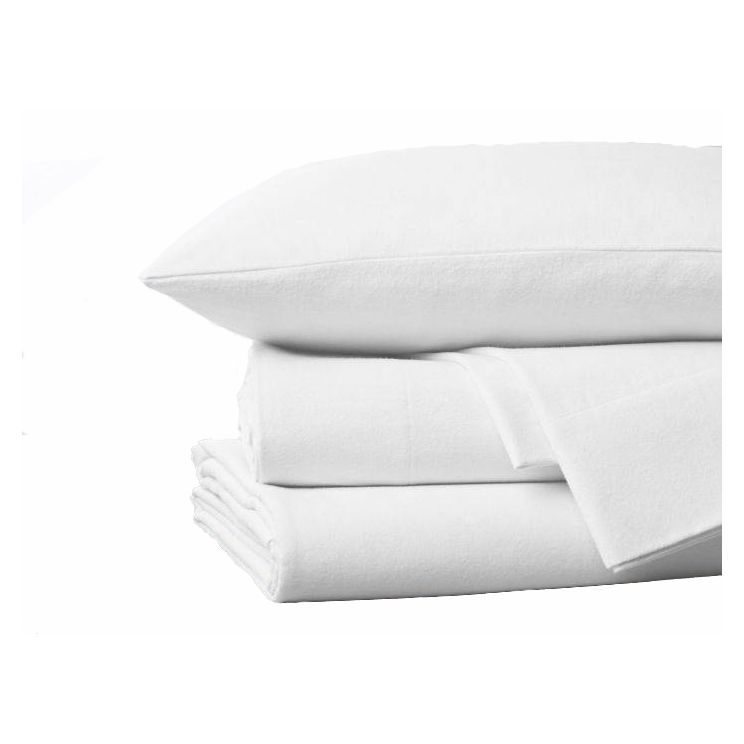Bonnanotte Flanellen hoeslaken Wit-80 x 200 cm