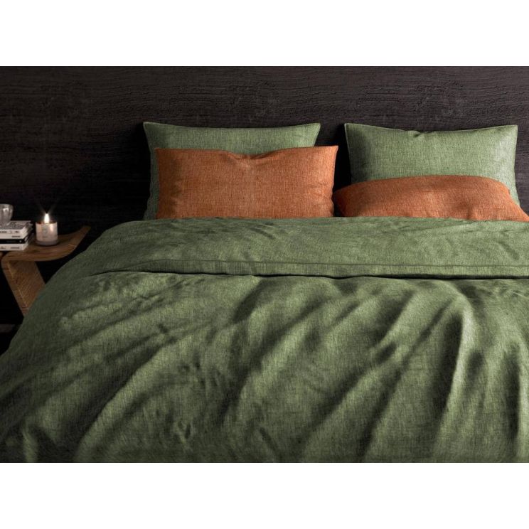 Franela bio dekbedovertrek Bottle Green