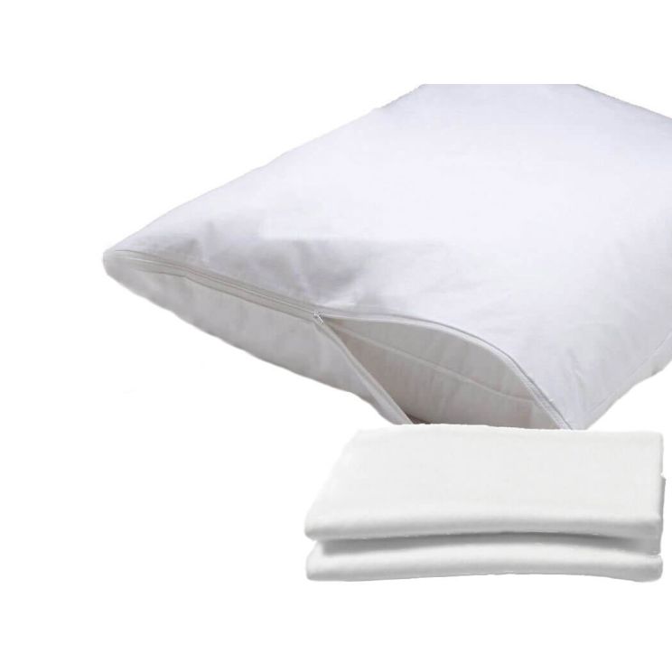 Molton kussensloop (set van 2 stuks) Ritssluiting