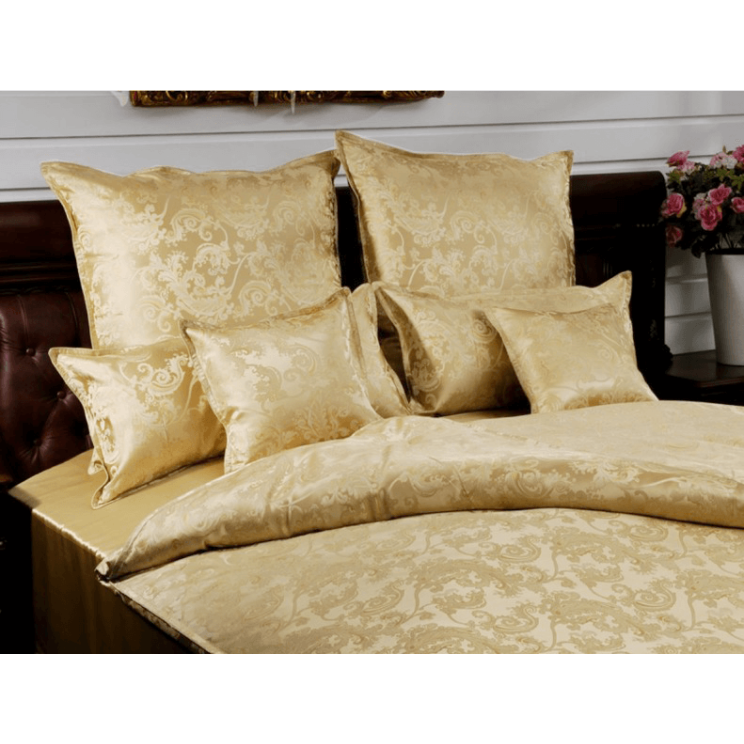 Sichou 100% moerbeiboom zijden dekbedovertrek Jacquard gold, Special Edition!-Lits-jumeaux (240 x 220 cm)