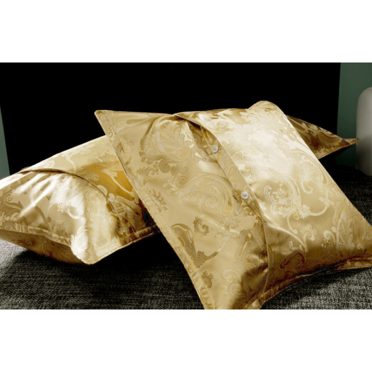 Sichou 100% moerbeiboom zijden dekbedovertrek Jacquard gold, Special Edition!-Lits-jumeaux (240 x 220 cm)