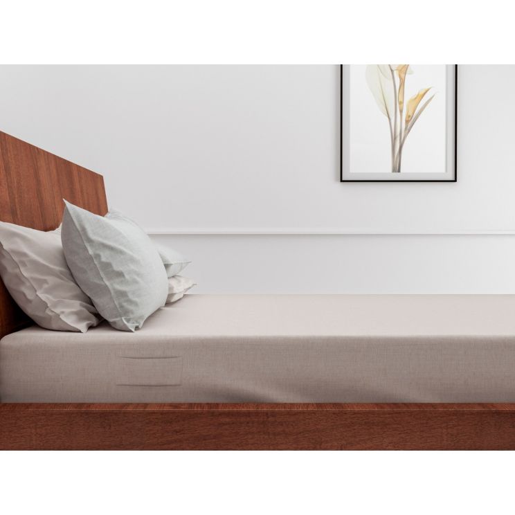Zo! Home Lino katoenen hoeslaken Sandy Beige