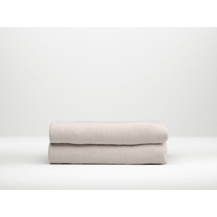 Zo! Home Lino katoenen hoeslaken Sandy Beige